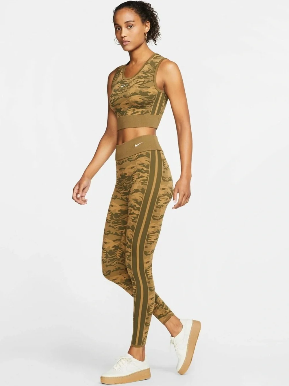 Nike Women’s Camo Leggings & Tank Set - Tan & Olive